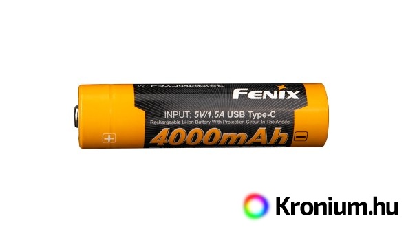 Fenix 18650 4000 mAh USB-C tölthető akkumulátor (Li-Ion)