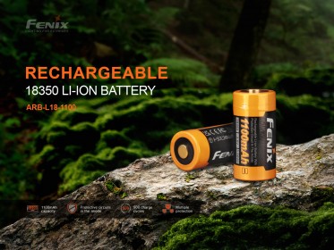 Fenix 18350 1100 mAh (Li-Ion) tölthető akkumulátor