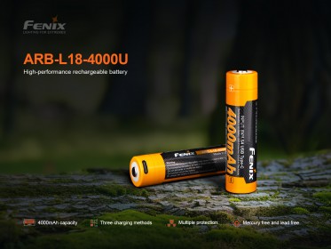 Fenix 18650 4000 mAh USB-C tölthető akkumulátor (Li-Ion)